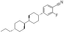 2-Fluoro-4-[(trans,trans)-4'-propyl[1,1'-bicyclohexyl]-4-yl]benzonitrile molecular structure (CAS 93743-04-5)