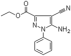 structure of CAS# 93764-93-3, Ethyl 5-amino-4-cyano-1-phenyl-1H-pyrazole-3-carboxylate;5-Amino-4-cyano-1-phenyl-1H-pyrazole-3-carboxylic acid ethyl ester