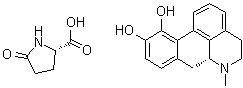 (R)-5,6,6a,7-Tetrahydro-6-methyl-4H-dibenzo[de,g]quinoline-10,11-diol compd. with 5-oxo-L-proline (1:1) molecular structure (CAS 93804-90-1)