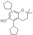 5,7(or 5,8)-dicyclopentyl-3,4-dihydro-2,2-dimethyl-2H-1-Benzopyran-6-ol molecular structure (CAS 93841-44-2)