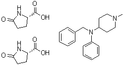1-Methyl-N-phenyl-N-(phenylmethyl)-4-piperidinamine compd. with 5-oxo-L-proline (1:2) molecular structure (CAS 93966-41-7)