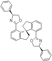 structure of CAS# 940880-69-3, (4S,4'S)-2,2'-[(1S)-2,2',3,3'-Tetrahydro-1,1'-spirobi[1H-indene]-7,7'-diyl]bis[4,5-dihydro-4-phenyloxazole]