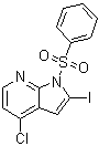 structure of CAS# 940948-30-1, 4-Chloro-2-iodo-1-(phenylsulfonyl)-1H-pyrrolo[2,3-b]pyridine;1-(Benzenesulfonyl)-4-chloro-2-iodo-pyrrolo[2,3-b]pyridine