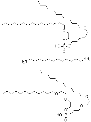 1,12-十二烷二胺双[二[2-[2-(十二烷氧基)乙氧基]乙基]磷酸酯]盐分子结构 (CAS 94108-72-2)