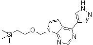 4-(1H-Pyrazol-4-yl)-7-[[2-(trimethylsilyl)ethoxy]methyl]-7H-pyrrolo[2,3-d]pyrimidine molecular structure (CAS 941685-27-4)