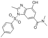 structure of CAS# 942195-86-0, 4-Hydroxy-N,N,2-trimethyl-1-[(4-methylphenyl)sulfonyl]-1H-benzimidazole-6-carboxamide;7-hydroxy-N,N,2-trimethyl-3-(4-methylphenyl)sulfonylbenzimidazole-5-carboxamide