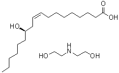 (9Z,12R)-12-Hydroxy-9-octadecenoic acid compd. with 2,2'-iminobis[ethanol] (1:1) molecular structure (CAS 94232-00-5)