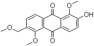 结构式 CAS# 942609-65-6, 1,5,15-Tri-O-methylmorindol; 2-羟基-1,5-二甲氧基-6-(甲氧基甲基)-9,10-蒽二酮