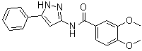 结构式 CAS# 942655-44-9, 3,4-二甲氧基-N-(5-苯基-1H-吡唑-3-基)苯甲酰胺