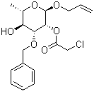 Allyl 3-O-benzyl-2-O-chloroacetyl-alpha-L-rhamnopyranoside molecular structure (CAS 943307-50-4)