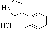结构式 CAS# 943843-62-7, 3-(2-氟苯基)吡咯烷盐酸盐