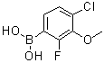 结构式 CAS# 944129-07-1, 4-氯-2-氟-3-甲氧基苯硼酸