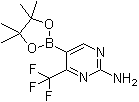 2-Amino-4-trifluoromethylpyrimidine-5-boronic acid pinacol ester molecular structure (CAS 944401-58-5)