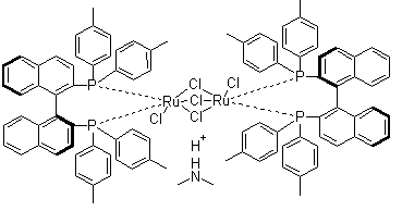 结构式 CAS# 944451-10-9, 三(mu-氯)双[(R)-(+)-2,2'-双(二对甲苯基膦)-1,1'-联萘]二氯化二钌