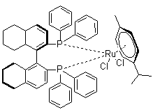 [(R)-(+)-2,2'-Bis(diphenylphosphino)-5,5',6,6',7,7',8,8'-octahydro-1,1'-binaphthyl](p-cymene)ruthenium(II) dichloride molecular structure (CAS 944451-26-7)
