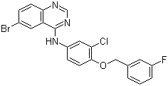 结构式 CAS# 944549-41-1, 6-溴-N-[3-氯-4-[(3-氟苯基)甲氧基]苯基]喹唑啉-4-胺