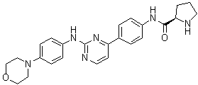 (2R)-N-[4-[2-[[4-(4-Morpholinyl)phenyl]amino]-4-pyrimidinyl]phenyl]-2-pyrrolidinecarboxamide molecular structure (CAS 945750-13-0)
