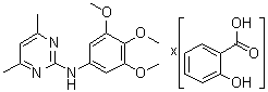 4,6-Dimethyl-N-(3,4,5-trimethoxyphenyl)-2-pyrimidinamine 2-hydroxybenzoate molecular structure (CAS 94696-72-7)