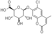 structure of CAS# 947175-17-9, 6-Chloro-4-methyl-2-oxo-2H-1-benzopyran-7-yl beta-D-glucopyranosiduronic acid