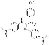 4'-甲氧基-2,2-二(对硝基苯胺基)苯乙酮分子结构 (CAS 94872-51-2)