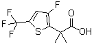 3-氟-alpha,alpha-二甲基-5-(三氟甲基)-2-噻吩乙酸分子结构 (CAS 950604-93-0)