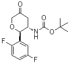 N-[(2R,3S)-2-(2,5-Difluorophenyl)tetrahydro-5-oxo-2H-pyran-3-yl]carbamic acid 1,1-dimethylethyl ester molecular structure (CAS 951127-25-6)