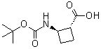 structure of CAS# 951173-38-9, (1R,2R)-2-[[(1,1-Dimethylethoxy)carbonyl]amino]cyclobutanecarboxylic acid