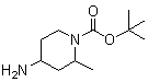 tert-Butyl 4-amino-2-methyl-1-piperidinecarboxylate molecular structure (CAS 952182-04-6)