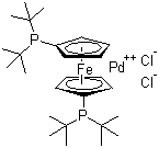 结构式 CAS# 95408-45-0, 1,1'-双(二叔丁基膦)二茂铁二氯合钯