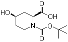 (2S,4R)-4-羟基哌啶-1,2-二羧酸 1-叔丁酯分子结构 (CAS 955016-25-8)