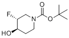 structure of CAS# 955029-44-4, (3R,4R)-tert-Butyl 3-fluoro-4-hydroxypiperidine-1-carboxylate;trans-1-Boc-3-fluoro-4-hydroxypiperidine