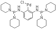 (2,6-Bis((di(piperidin-1-yl)phosphino)amino)phenyl)palladium(II) chloride molecular structure (CAS 955035-37-7)