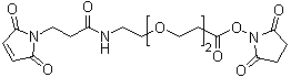 结构式 CAS# 955094-26-5, 3-[2-[2-[[3-(2,5-二氢-2,5-二氧代-1H-吡咯-1-基)-1-氧代丙基]氨基]乙氧基]乙氧基]丙酸 2,5-二氧代-1-吡咯烷基酯