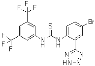 1-[3,5-Bis(trifluoromethyl)phenyl]-3-[4-bromo-2-(1H-tetrazol-5-yl)phenyl]thiourea molecular structure (CAS 956014-19-0)