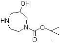 structure of CAS# 956317-40-1, Hexahydro-6-hydroxy-1H-1,4-diazepine-1-carboxylic acid tert-butyl ester