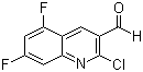 structure of CAS# 956631-90-6, 2-Chloro-5,7-difluoroquinoline-3-carboxaldehyde