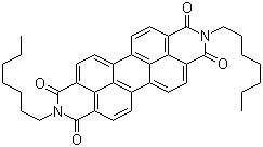 structure of CAS# 95689-91-1, N,N'-Bis(n-heptyl)-3,4,9,10-perylenedicarboximide;N,N'-Di(n-heptyl)perylenetetracarbonic acid diamide