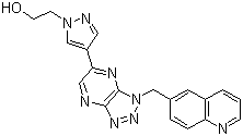 structure of CAS# 956905-27-4, PF 04217903;2-[4-[1-(Quinolin-6-ylmethyl)-1H-[1,2,3]triazolo[4,5-b]pyrazin-6-yl]-1H-pyrazol-1-yl]ethanol