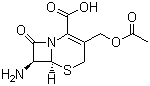 结构式 CAS# 957-68-6, 7-氨基头孢烷酸; 7-氨基头孢菌酸; 7-氨基头孢霉烷酸; 7-氨基-3-[(乙酰氧)甲基]-8-氧代-5-硫杂-1-氮杂二环[4,2,0]-2-烯-2-羧酸