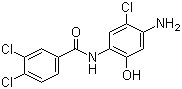 N-(4-氨基-5-氯-2-羟基苯基)-3,4-二氯苯甲酰胺分子结构 (CAS 95709-82-3)