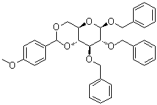 Phenylmethyl 4,6-O-[(4-methoxyphenyl)methylene]-2,3-bis-O-(phenylmethyl)-beta-D-glucopyranoside molecular structure (CAS 95712-22-4)
