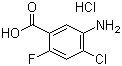 5-Amino-4-chloro-2-fluorobenzoic acid hydrochloride molecular structure (CAS 957120-34-2)
