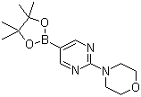 structure of CAS# 957198-30-0, 2-(4-Morpholino)pyrimidine-5-boronic acid pinacol ester;2-Morpholino-5-(4,4,5,5-tetramethyl-1,3,2-dioxaborolan-2-yl)pyrimidine
