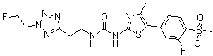N-[2-[2-(2-Fluoroethyl)-2H-tetrazol-5-yl]ethyl]-N'-[5-[3-fluoro-4-(methylsulfonyl)phenyl]-4-methyl-2-thiazolyl]urea molecular structure (CAS 957209-68-6)