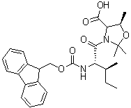 结构式 CAS# 957780-52-8, (5R)-3-[(2S,3S)-2-[[芴甲氧羰基]氨基]-3-甲基-1-氧代戊基]-2,2,5-三甲基-4-恶唑烷羧酸