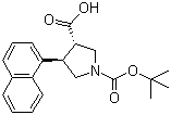 structure of CAS# 959577-47-0, (3S,4R)-1-Boc-4-(1-naphthyl)pyrrolidine-3-carboxylic acid;Boc-(3S,4R)-beta-Pro-4-(1-naphthyl)-OH