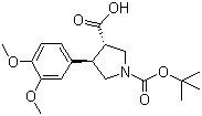 (3S,4R)-1-Boc-4-(3,4-dimethoxyphenyl)pyrrolidine-3-carboxylic acid molecular structure (CAS 959580-91-7)