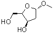 Methyl 2-deoxy-alpha-D-threo-pentofuranoside molecular structure (CAS 96038-80-1)