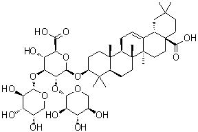 (3beta)-17-Carboxy-28-norolean-12-en-3-yl O-alpha-L-arabinopyranosyl-(1→3)-O-[beta-D-xylopyranosyl-(1→2)]-beta-D-glucopyranosiduronic acid molecular structure (CAS 96158-13-3)