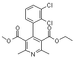 structure of CAS# 96382-71-7, Dehydrofelodipine;3-Ethyl 5-methyl 4-(2,3-dichlorophenyl)-2,6-dimethylpyridine-3,5-dicarboxylate; H 152/37